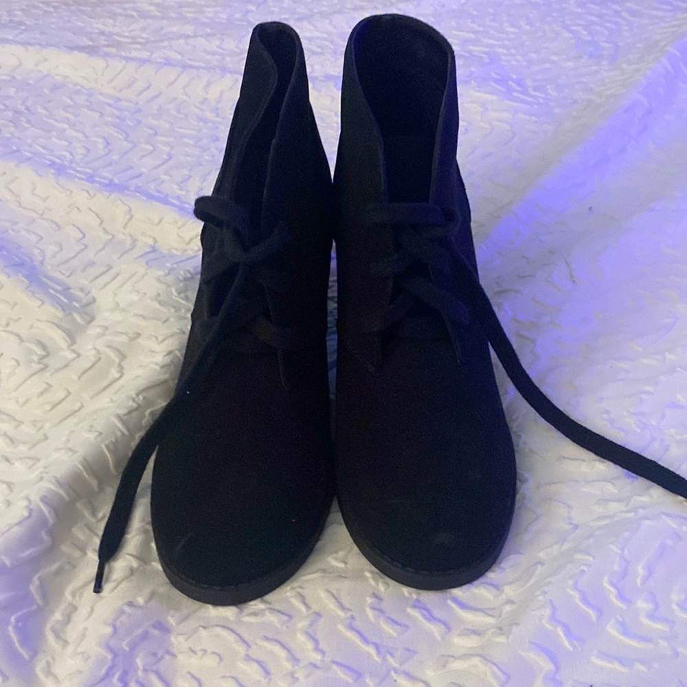 Black ankle booties, size 7.5